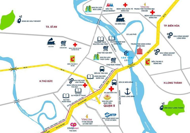 Vị trí tiềm năng và chiến lược của dự án Jamona Tân Vạn