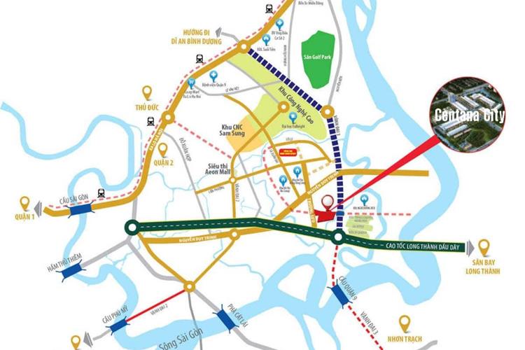 Vị trí dự án Centana City Quận 9