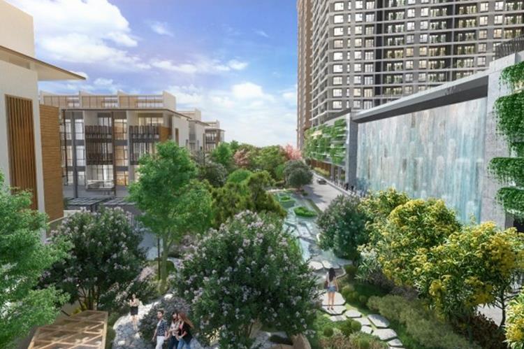 Phối cảnh công viên xanh tại dự án căn hộ Midori Park The Glory