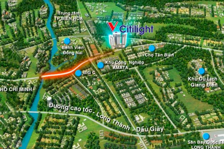 Vị trí dự án căn hộ V-Citylight Biên Hoà