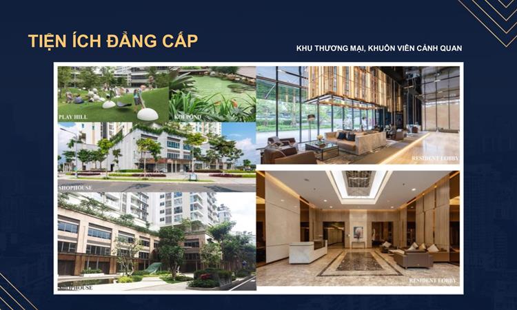 Phối cảnh tiện ích khu thương mại và cảnh quan 