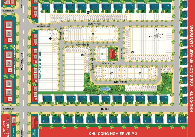 Mặt bằng phân lô dự án City Zone tại Bến Cát