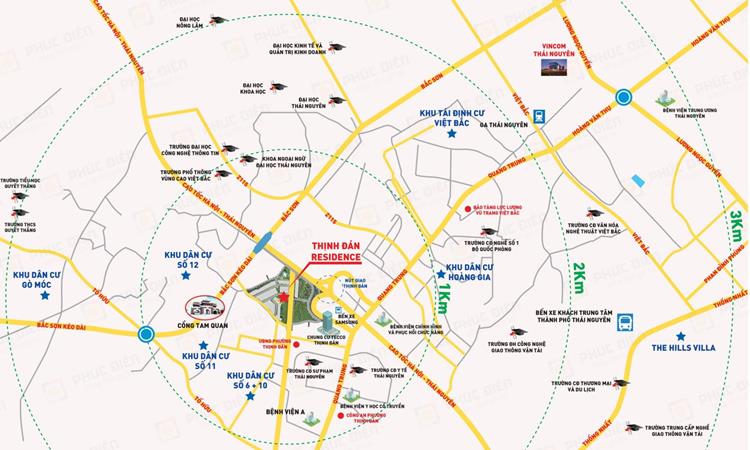 Vị trí toạ lạc dự án Khu dân cư số 9 Thịnh Đán 