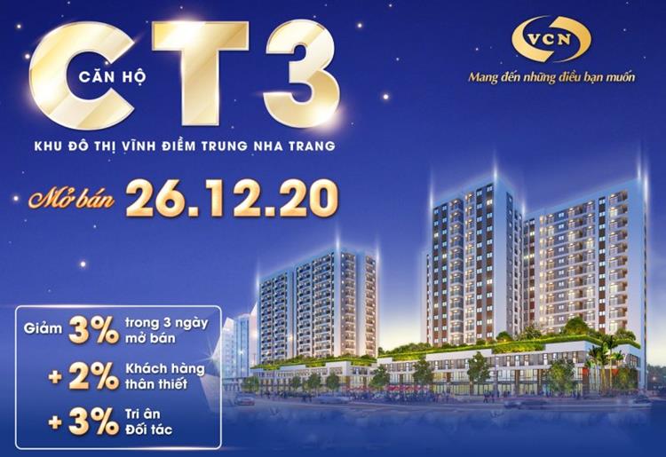 Thông tin mở bán dự án chung cư CT3 Vĩnh Điềm Trung