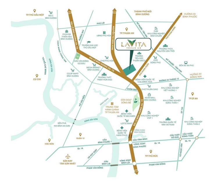 Vị trí tiềm năng toạ lạc của dự án căn hộ Lavita Thuận An