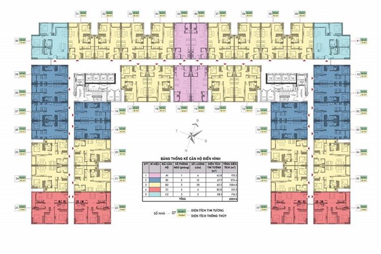 Mặt bằng tổng thể dự án Tecco Felice Homes