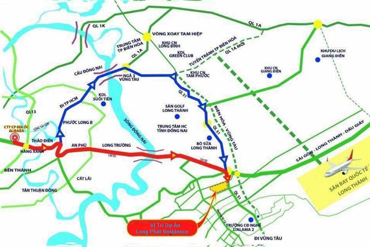 Vị trí dự án Long Phát Residence