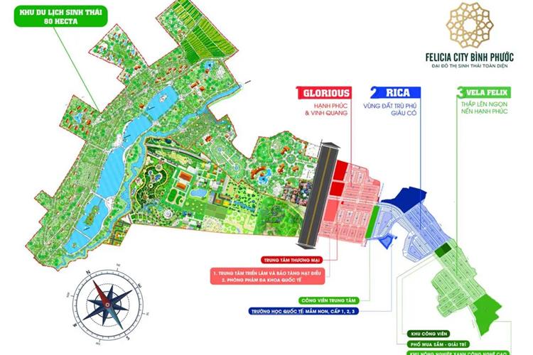 Mặt bằng phân lô dự án Felicia City Bình Phước
