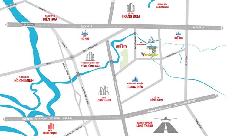 Vị trí khu căn hộ Viva Tower Giang Điền