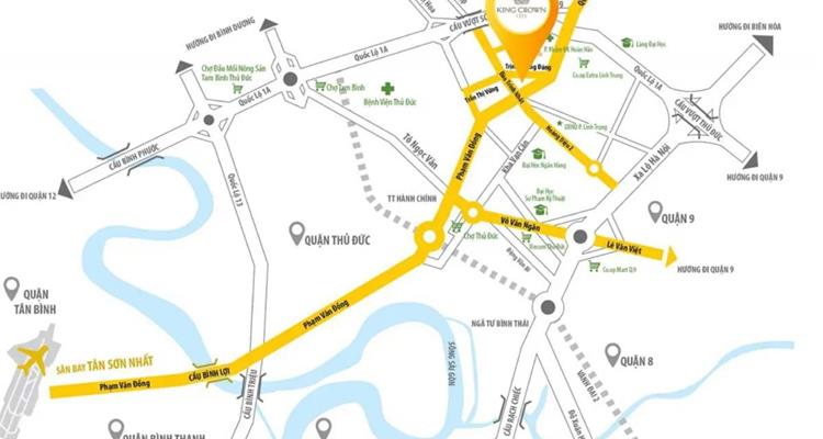 Vị trí của khu căn hộ King Crown City Thủ Đức