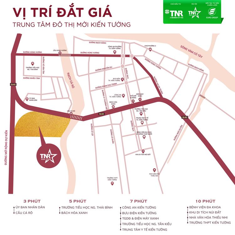 Vị trí khu đô thị TNR Stars Kiến Tường Long An