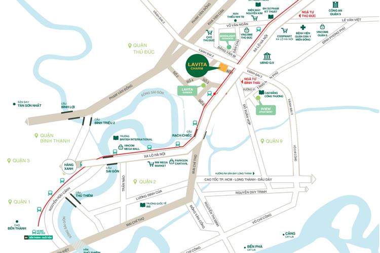 Vị trí khu căn hộ Lavita Charm Thủ Đức