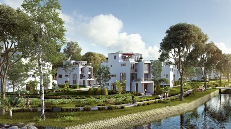 Dãy biệt thự nằm ở mặt sau yên tĩnh