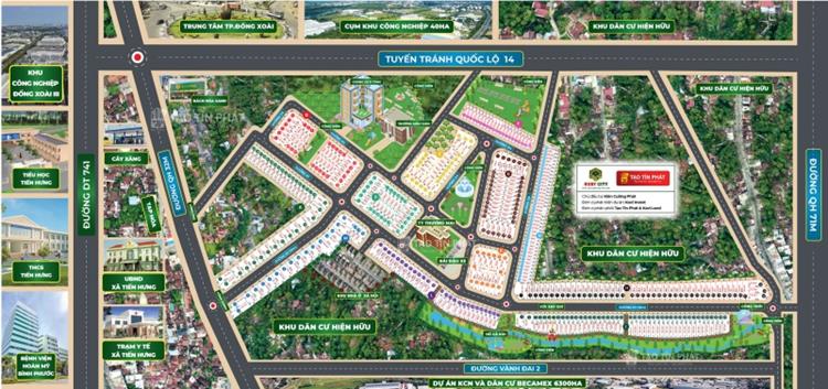 Mặt bằng tổng thể khu đô thị Ruby City Bình Phước