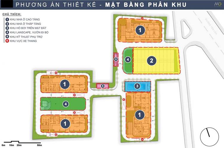Phương án thiết kế mặt bằng phân khu dự án căn hộ Moonlight Complex