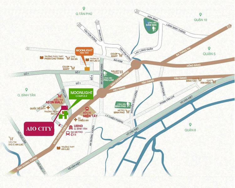 Toạ lạc đắc địa của dự án căn hộ Moonlight Complex