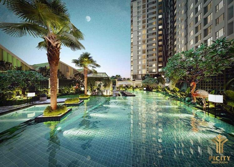 Hồ bơi trung tâm dự án Picity Sky Park