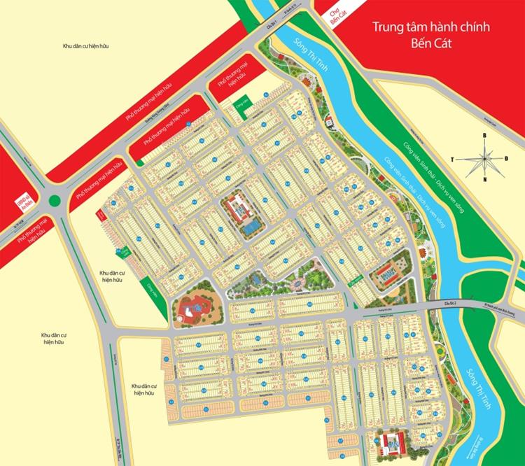 Mặt bằng khu đô thị Mega City Bến Cát Bình Dương