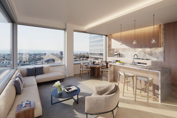 khong gian phong bep voi view dep cua can ho penthouse