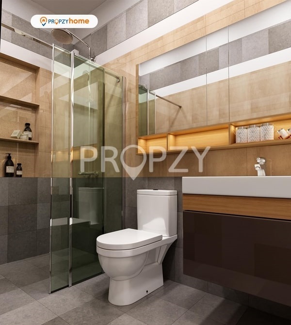 Phòng tắm trở nên sang trọng hơn, rộng rãi hơn khi sử dụng kính