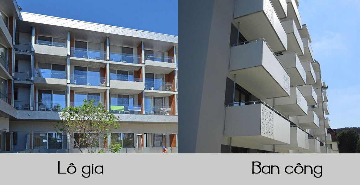 So sánh ban công và lô gia