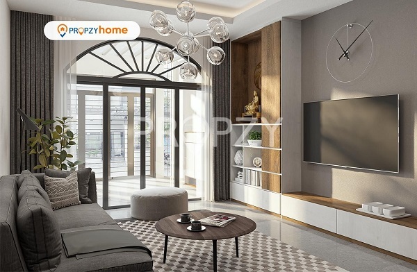 Sử dụng nội thất đơn giản cùng tông màu cho phòng khách để cải tạo không gian sống xanh