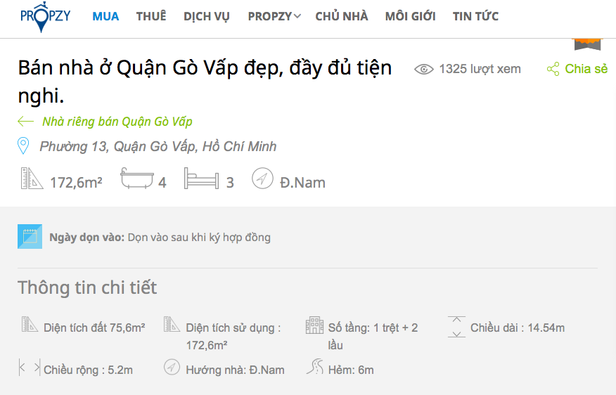 Tin đăng rao bán nhà