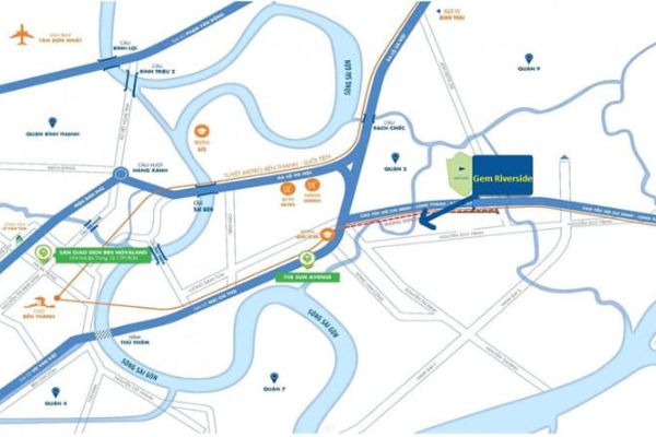 Vị trí chung cư quận 2 Gem Riverside