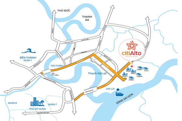 Vị trí dự án chung cư Citi Alto quận 2