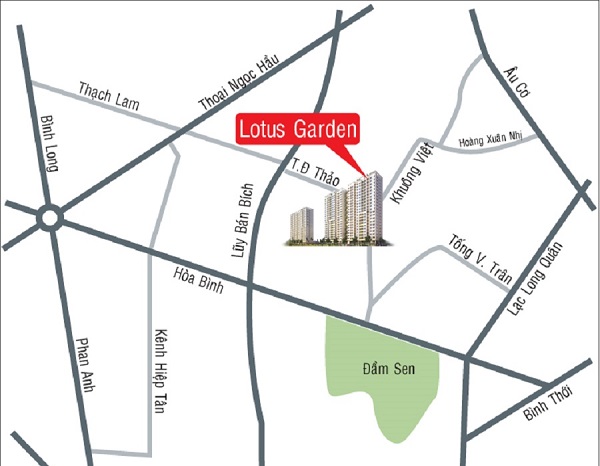 Vị trí dự án căn hộ Lotus Garden