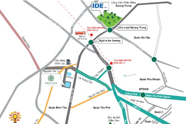 Vị trí dự án căn hộ chung cư Green Town Bình Tân