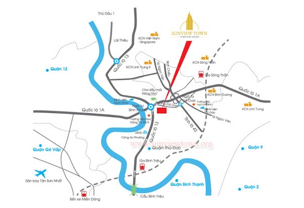 Vị trí căn hộ Sunview Town Quận Thủ Đức