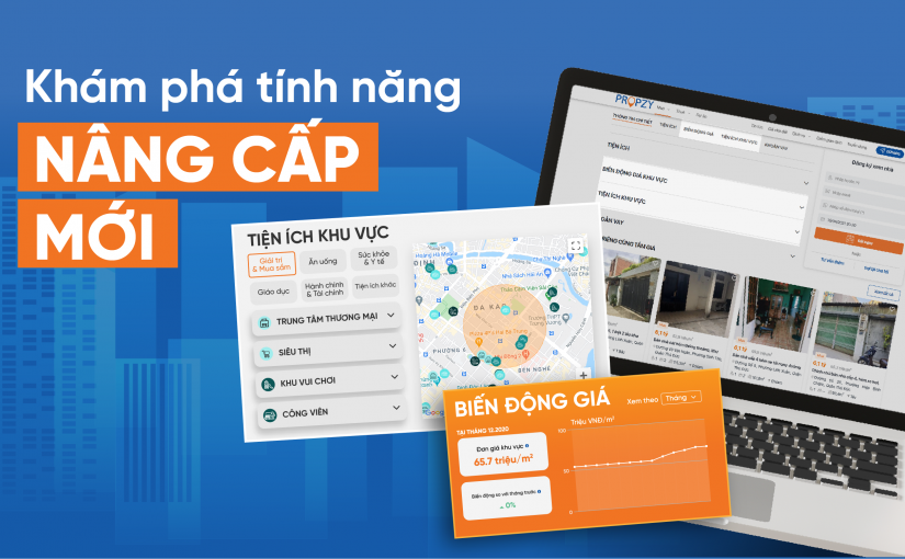 Xem tiện ích khu vực và biến động giá BĐS trên Propzy